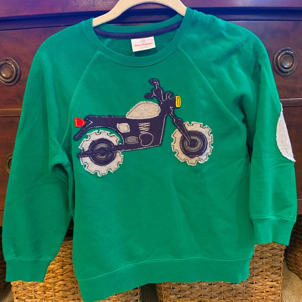 Hanna Andersson Boys Size 120 Size 6/7 Sweatshirt !! Distressed look Motorcycle